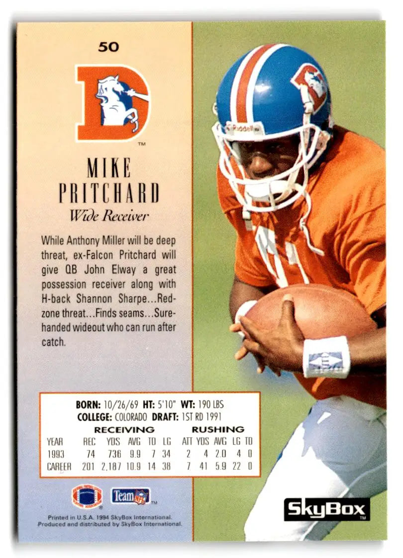 1994 SkyBox Premium #50 Mike Pritchard - Football Card Single