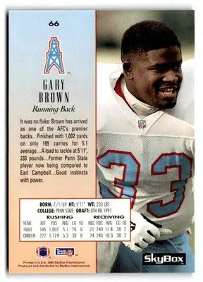 1994 SkyBox Premium #66 Gary Brown - Football Card Single