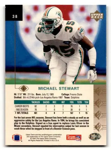 1994 SP #38 Michael Stewart Miami Dolphins Football Cards EX/NM ID:56465 - Football Card Single