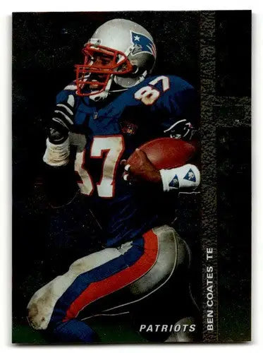 Football player in Patriots uniform from 1994 SP #42 Ben Coates Patriots football cards