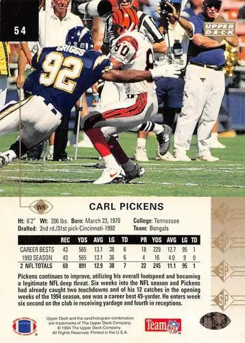1994 SP #54 Carl Pickens NM-MT Bengals - Football Card Single