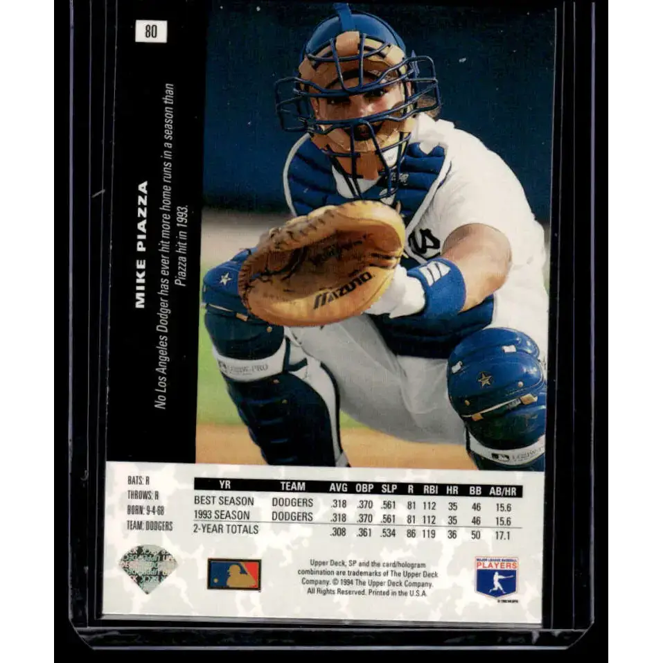 1994 SP #80 Mike Piazza EX/NM Los Angeles Dodgers Baseball Card - Baseball Card Single