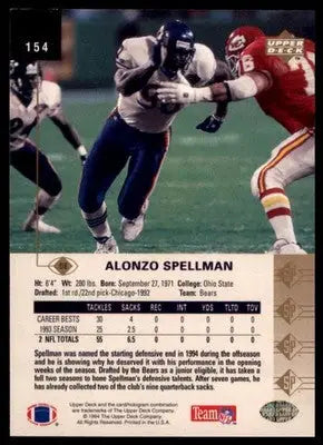 1994 SP Alonzo Spellman 154 Chicago Bears