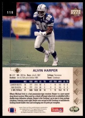 1994 SP Alvin Harper 119 Dallas Cowboys