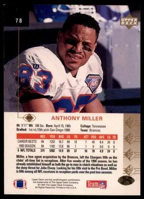 1994 SP Anthony Miller 78 Denver Broncos