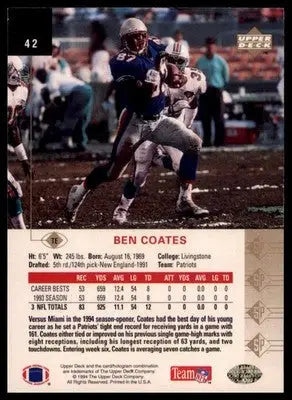 1994 SP Ben Coates 42 New England Patriots
