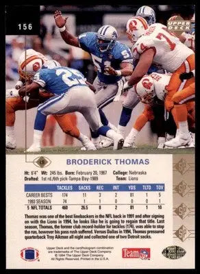 1994 SP Broderick Thomas 156 Detroit Lions