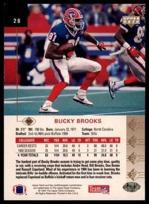 1994 SP Bucky Brooks RC 26 Buffalo Bills