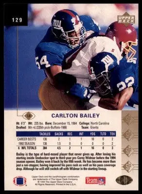 1994 SP Carlton Bailey 129 New York Giants