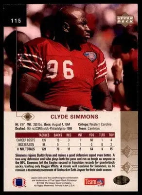 1994 SP Clyde Simmons 115 Arizona Cardinals