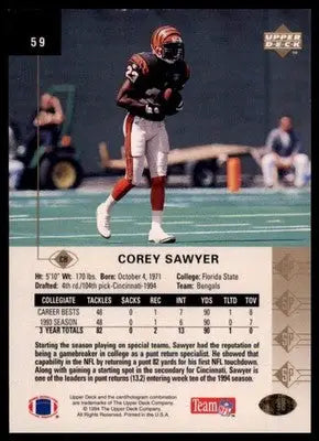1994 SP Corey Sawyer RC 59 Cincinnati Bengals