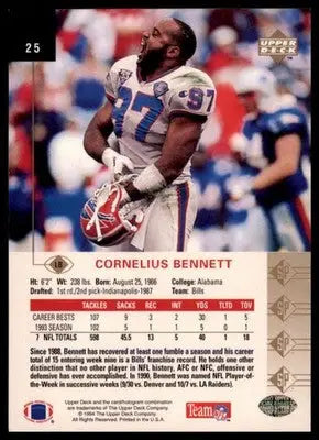 1994 SP Cornelius Bennett 25 Buffalo Bills
