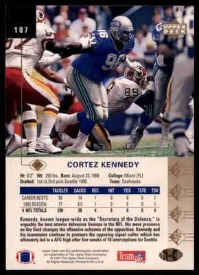 1994 SP Cortez Kennedy 107 Seattle Seahawks