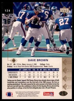 1994 SP Dave Brown 124 New York Giants