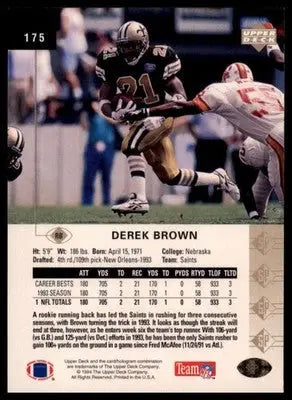 1994 SP Derek Brown 175 New Orleans Saints