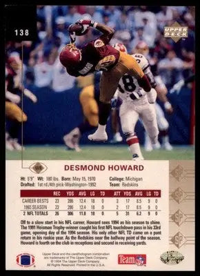 1994 SP Desmond Howard 138 Washington Redskins