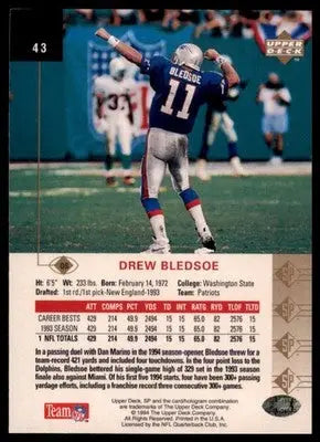 1994 SP Drew Bledsoe 43 New England Patriots