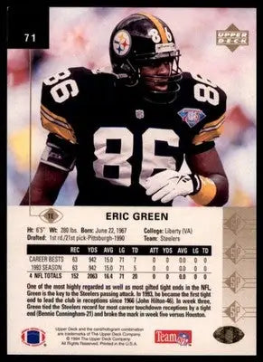 1994 SP Eric Green 71 Pittsburgh Steelers