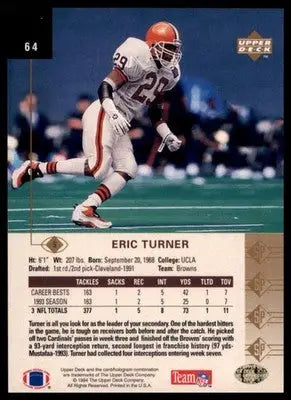 1994 SP Eric Turner 64 Cleveland Browns