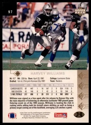 1994 SP Harvey Williams 97 Los Angeles Raiders