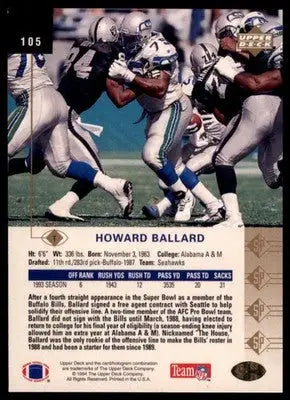 1994 SP Howard Ballard 105 Seattle Seahawks