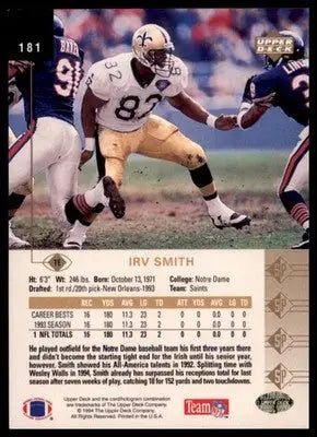 1994 SP Irv Smith 181 New Orleans Saints