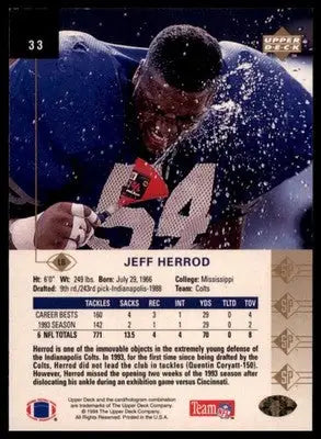 1994 SP Jeff Herrod 33 Indianapolis Colts