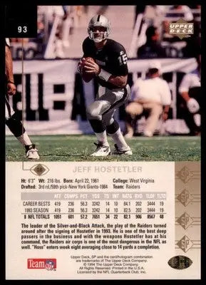 1994 SP Jeff Hostetler 93 Los Angeles Raiders