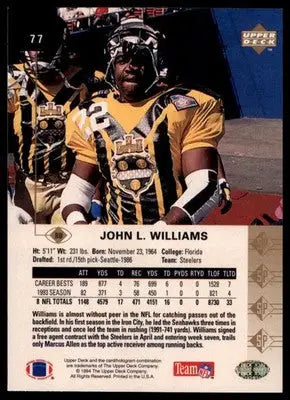 1994 SP John L. Williams 77 Pittsburgh Steelers