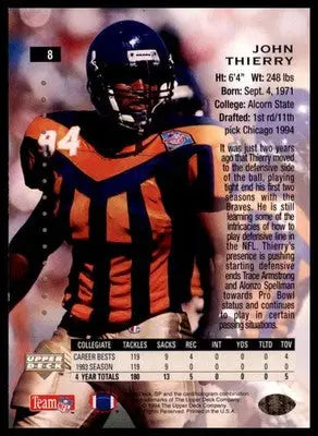 1994 SP John Thierry RC 8 Chicago Bears