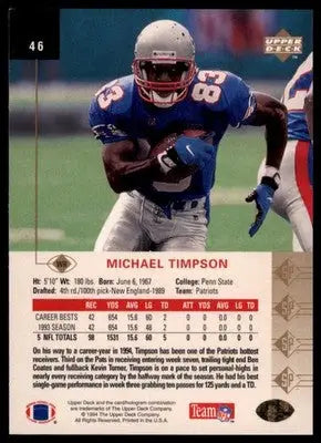1994 SP Michael Timpson 46 New England Patriots