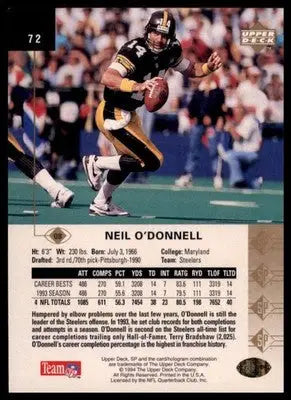 1994 SP Neil O’Donnell 72 Pittsburgh Steelers