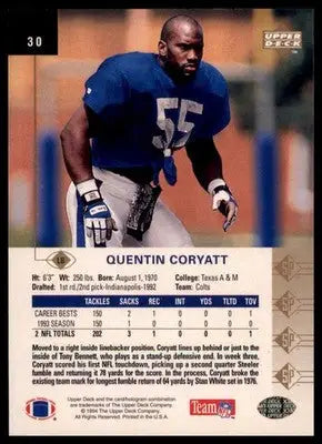 1994 SP Quentin Coryatt 30 Indianapolis Colts