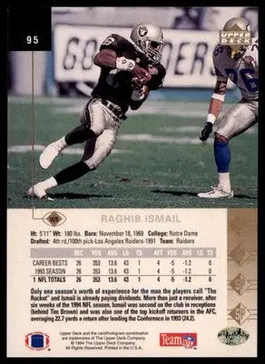 1994 SP Raghib Ismail 95 Los Angeles Raiders