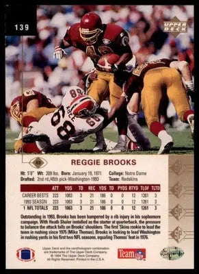 1994 SP Reggie Brooks 139 Washington Redskins