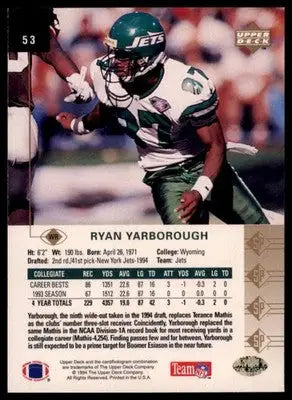 1994 SP Ryan Yarborough RC 53 New York Jets