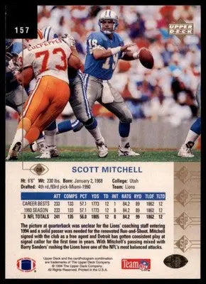 1994 SP Scott Mitchell 157 Detroit Lions