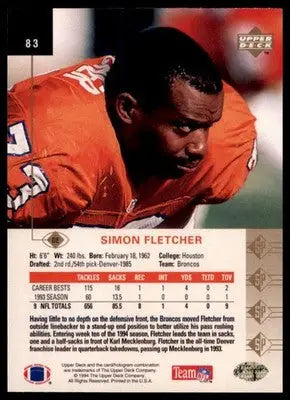 1994 SP Simon Fletcher 83 Denver Broncos