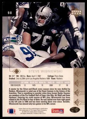 1994 SP Steve Wisniewski 98 Los Angeles Raiders