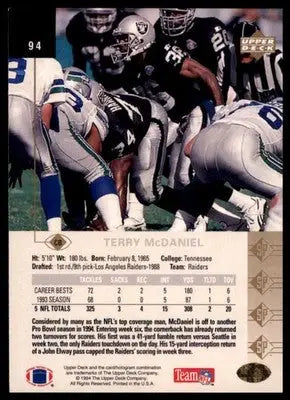 1994 SP Terry McDaniel 94 Los Angeles Raiders