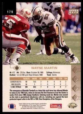 1994 SP Wayne Martin 179 New Orleans Saints