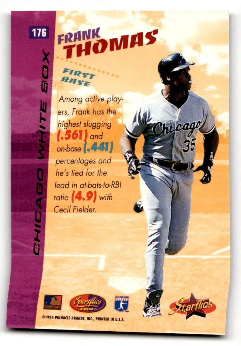 1994 Sportflics 2000 #176 Frank Thomas - Baseball Card Single