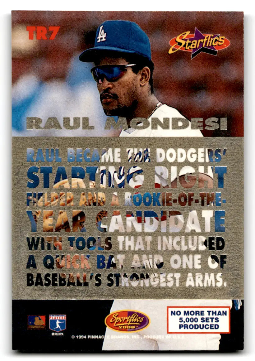 1994 Sportflics Rookie/Traded Rookie Starflics #TR7 Raul Mondesi - NM-MT - Baseball Card Single