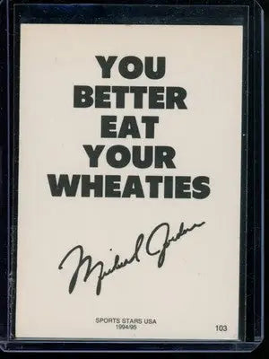 Michael Jordan trading card from 1994 Sports Stars USA Wheaties collection