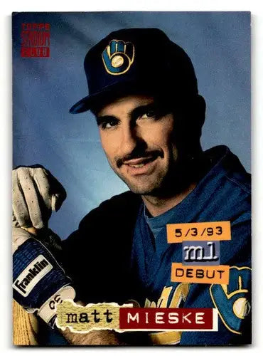 Original gloss 1994 Stadium Club Matt Mieske Milwaukee Brewers baseball card display
