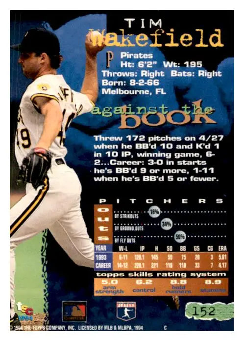 1994 Stadium Club #152 Tim Wakefield - Baseball Card Single