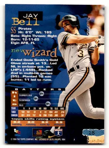 1994 Stadium Club #18 Jay Bell Pittsburgh Pirates Baseball Cards EX/ ID:63427 - Baseball Card Single