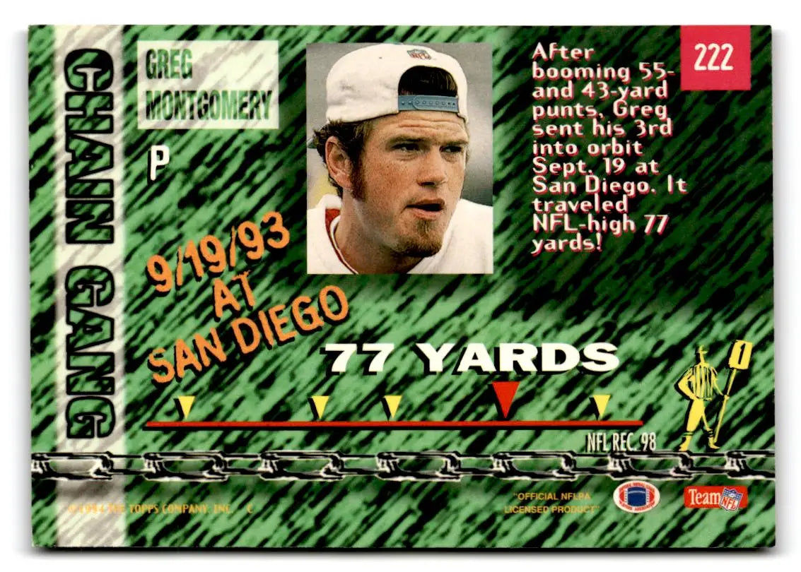 1994 Stadium Club #222 Greg Montgomery - Football Card Single