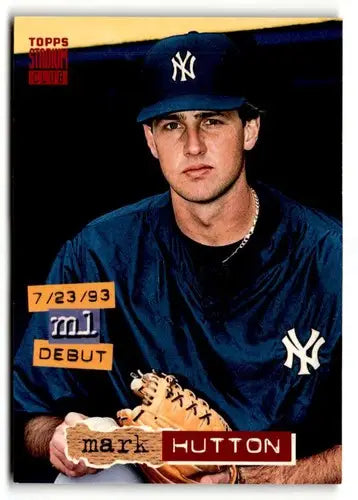 Original gloss 1994 Stadium Club Mark Hutton baseball card displayed in product #279