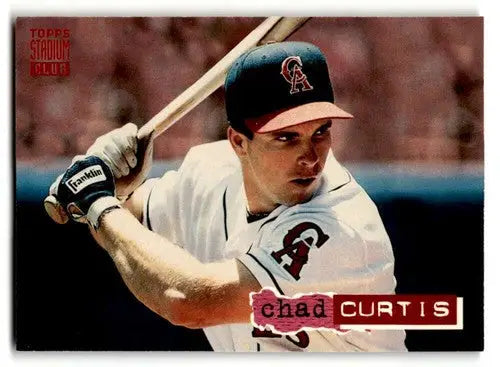 Original gloss Chad Curtis California Angels baseball card from 1994 Stadium Club
